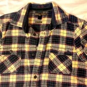 Italian Homini Emerito Overshirt - Blue and Cream, luxury brand